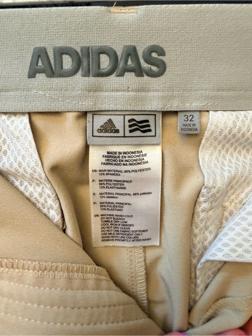 Men's Tan adidas Golf Shorts 32